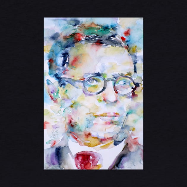 JEAN PAUL SARTRE - watercolor portrait by lautir